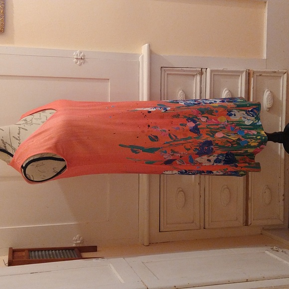 NWT Made with Love peach sleeveless dress Sz M - Picture 2 of 8